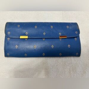 Lastrucci Firenze Blue Clutch with Gold Accents
